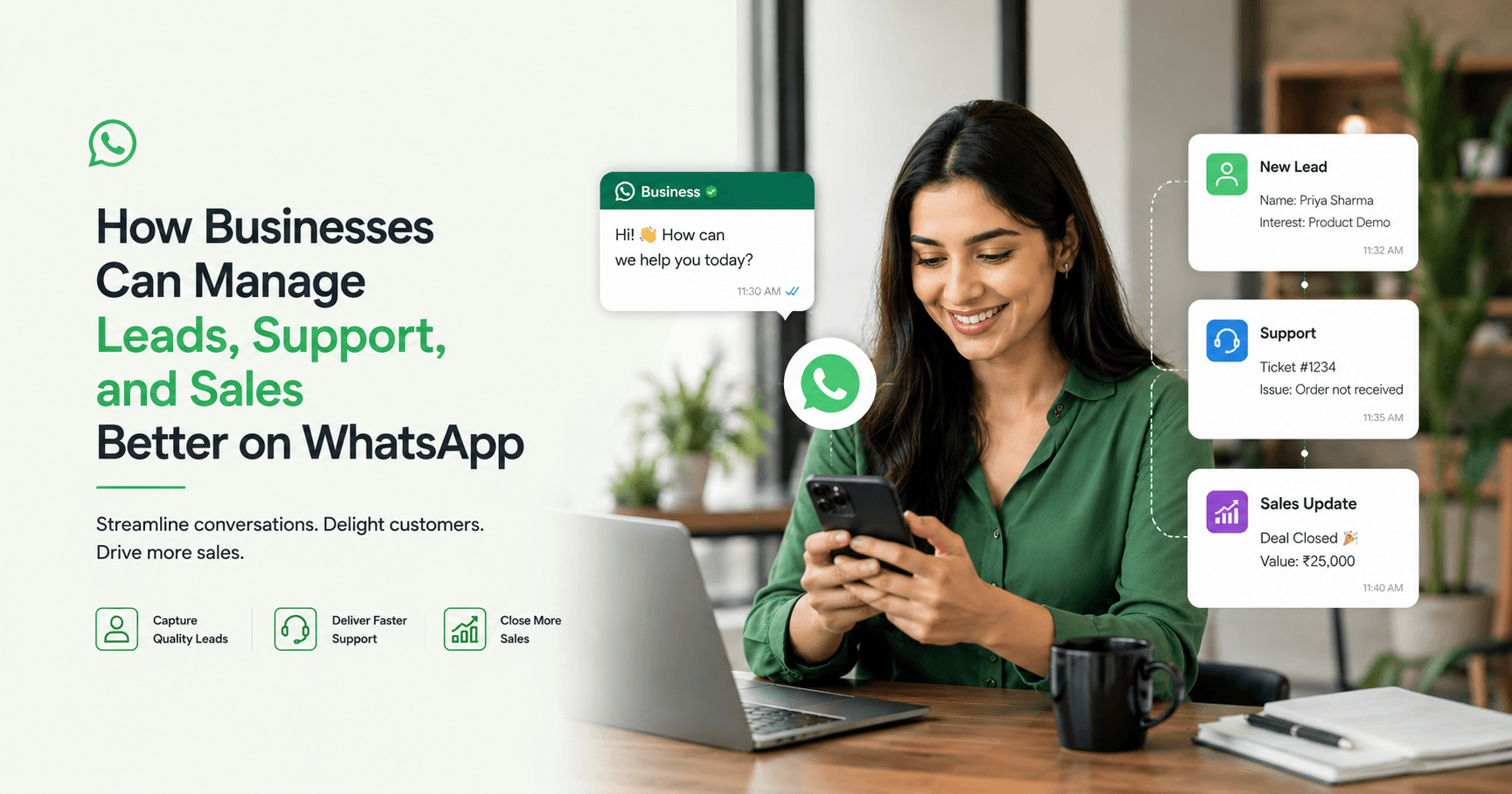 How Businesses Can Manage Leads, Support, and Sales Better on WhatsApp