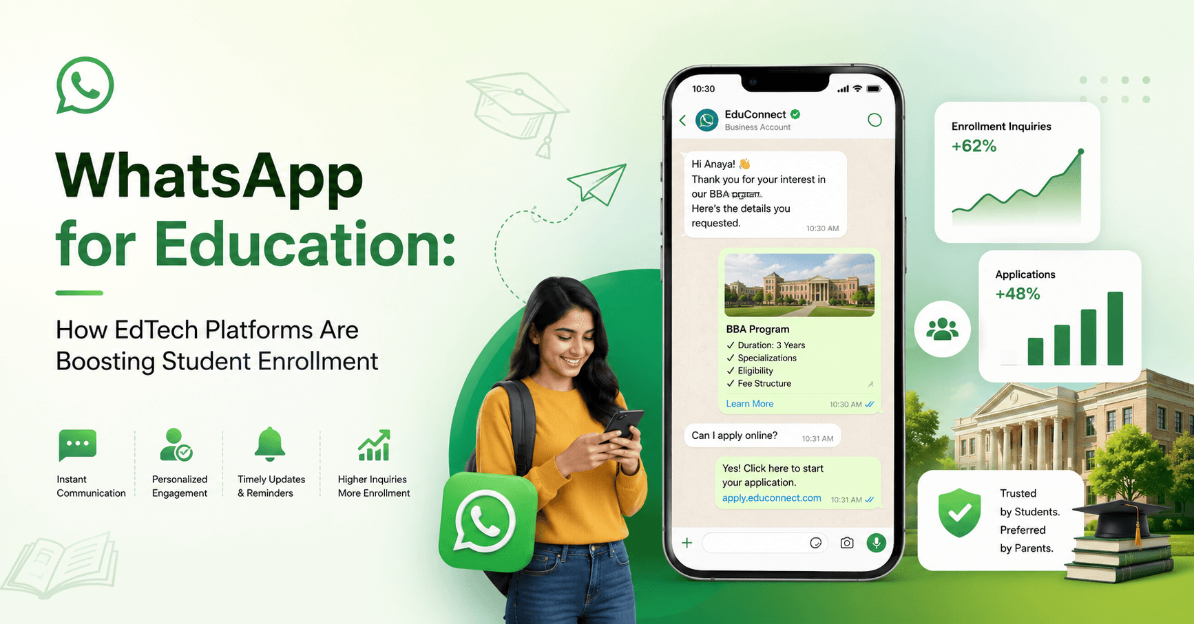 WhatsApp for Education: How EdTech Platforms Are Boosting Student Enrollment WhatsApp for Education: How EdTech Platforms Are Boosting Student Enrollment