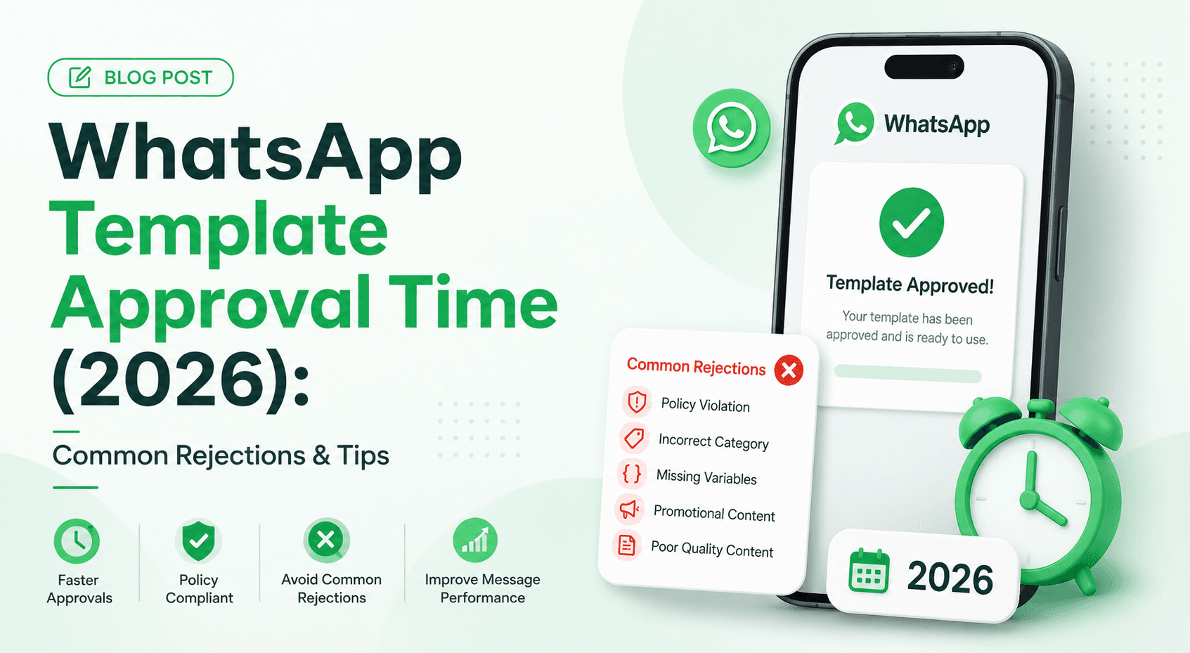 WhatsApp Template Approval Time (2026): Common Rejections & How to Get Approved Faster