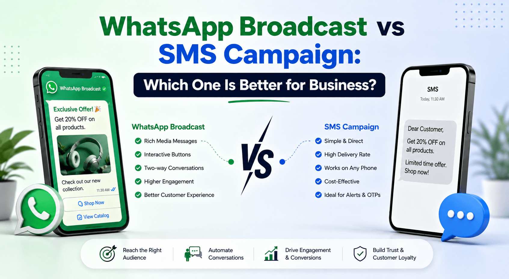 WhatsApp Broadcast vs SMS Campaign: Which One Is Better for Business?