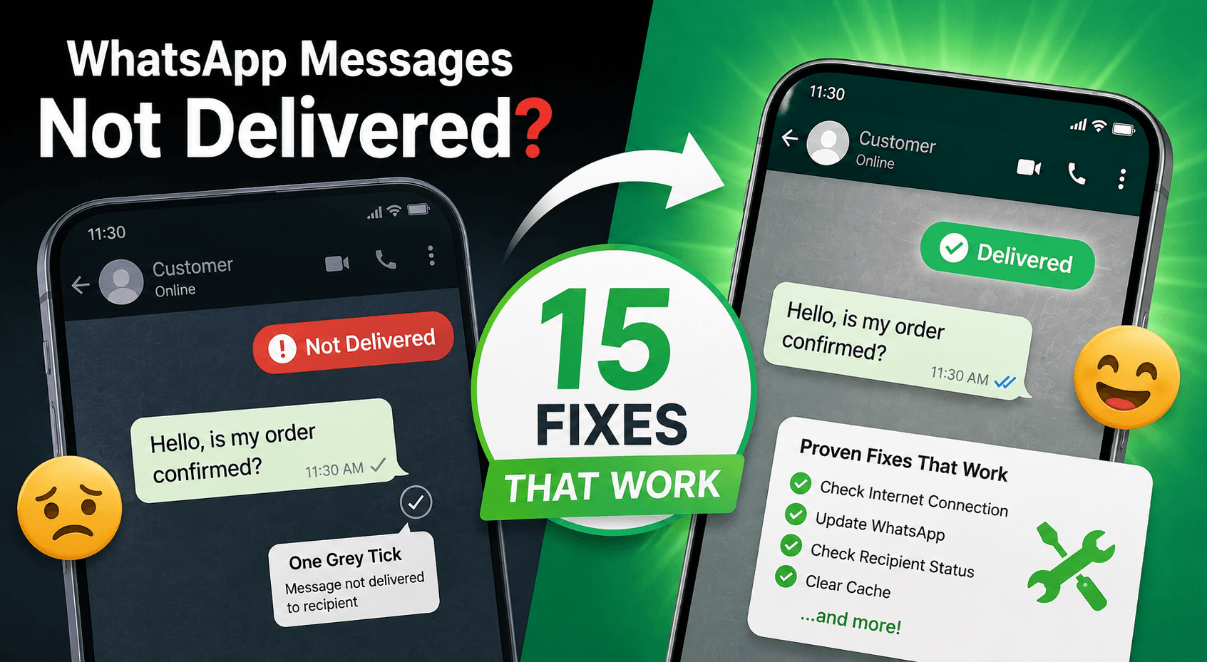 WhatsApp Messages Not Delivered? 15 Reasons + Fixes That Actually Work (2026 Guide) WhatsApp Messages Not Delivered? 15 Reasons + Fixes That Actually Work (2026 Guide)
