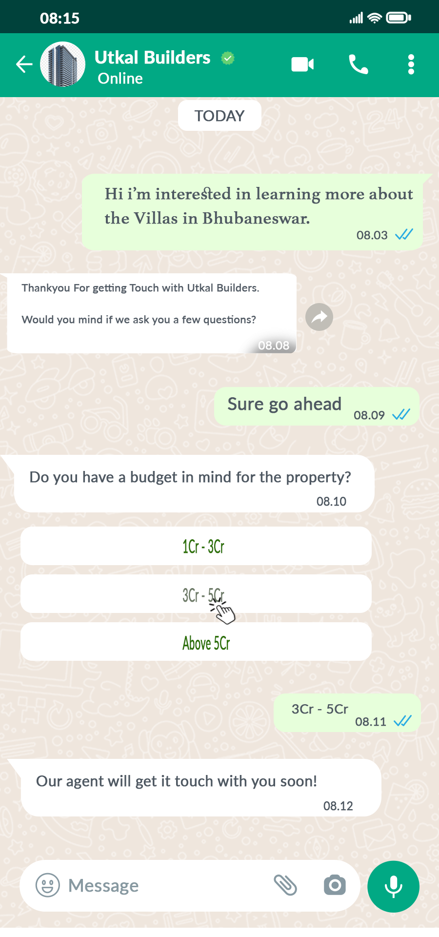 chat bot for real estate